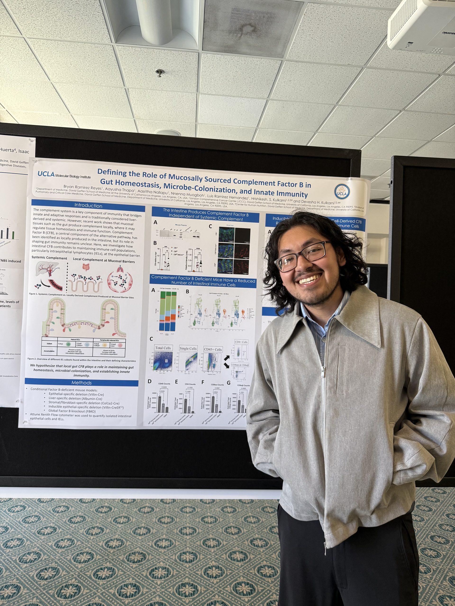 BR_GLMC Bryan Ramirez, Graduate student in the lab, presenting poster at GLMC symposium